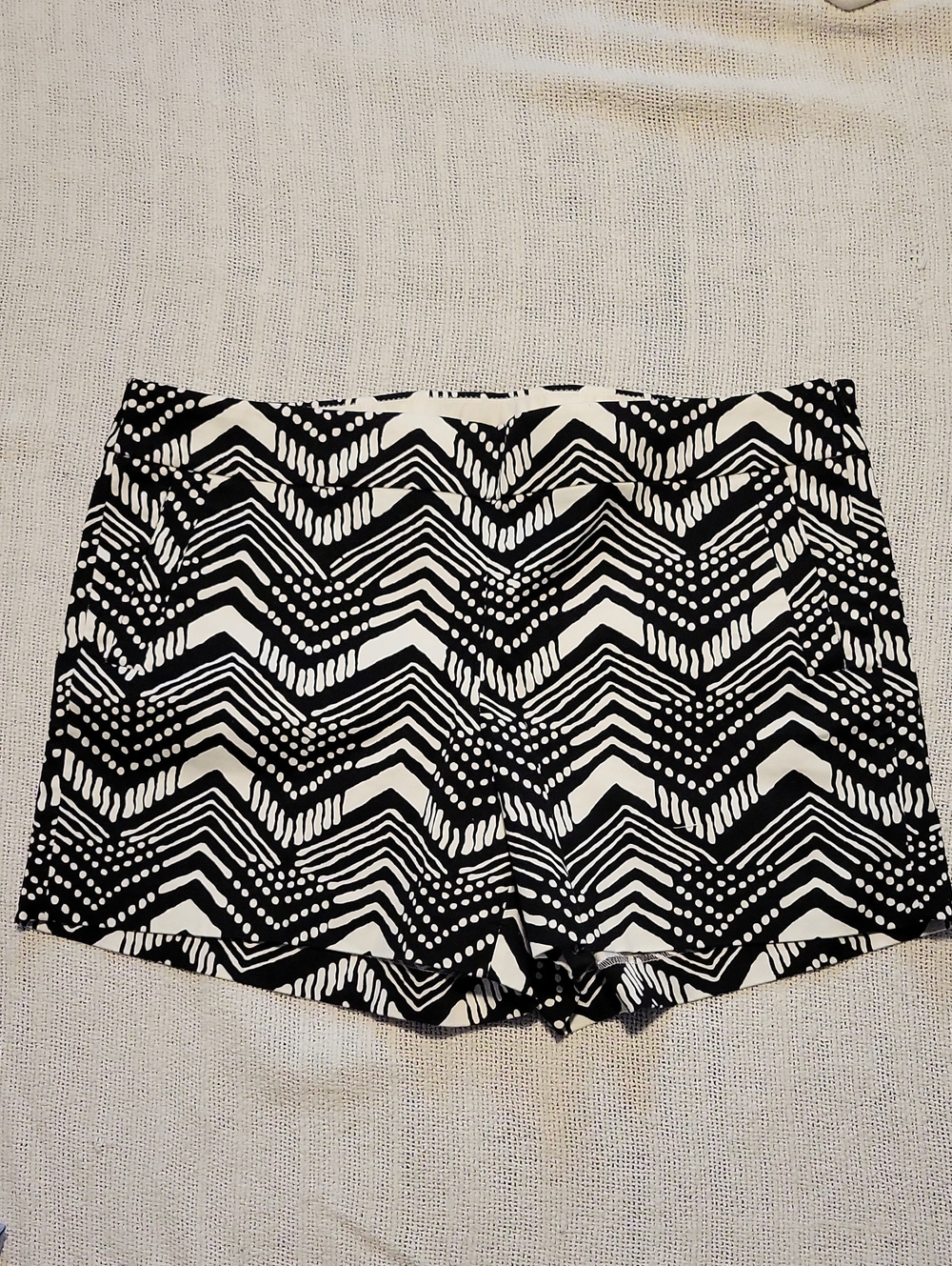 J. Crew Black and White High-Waist Geometric Print Shorts